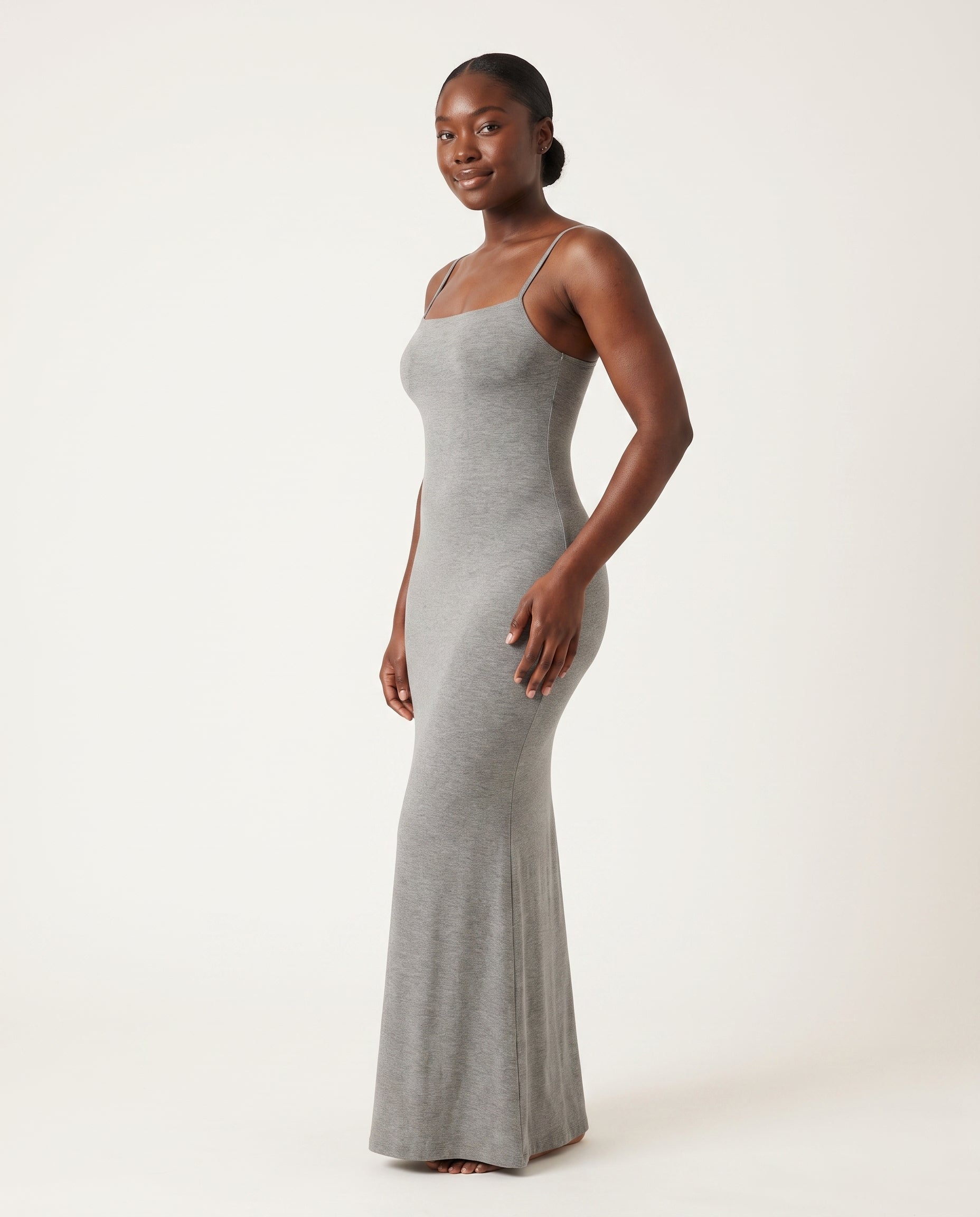 Robe Longue Moulante à Bretelles