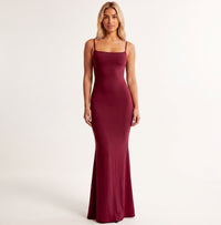 Robe Longue Moulante à Bretelles