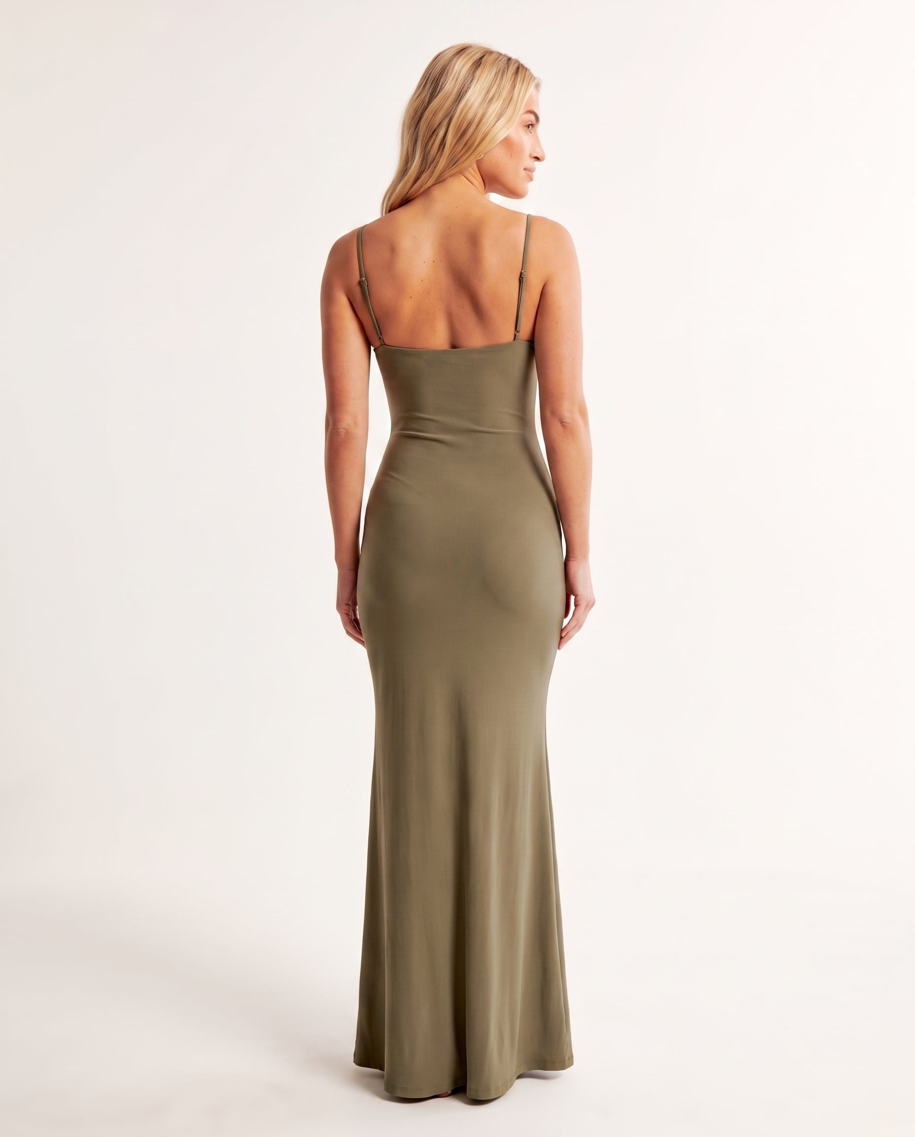 Robe Longue Moulante à Bretelles