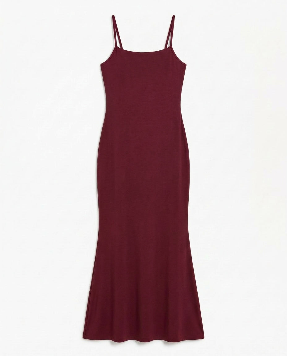 Robe Longue Moulante à Bretelles