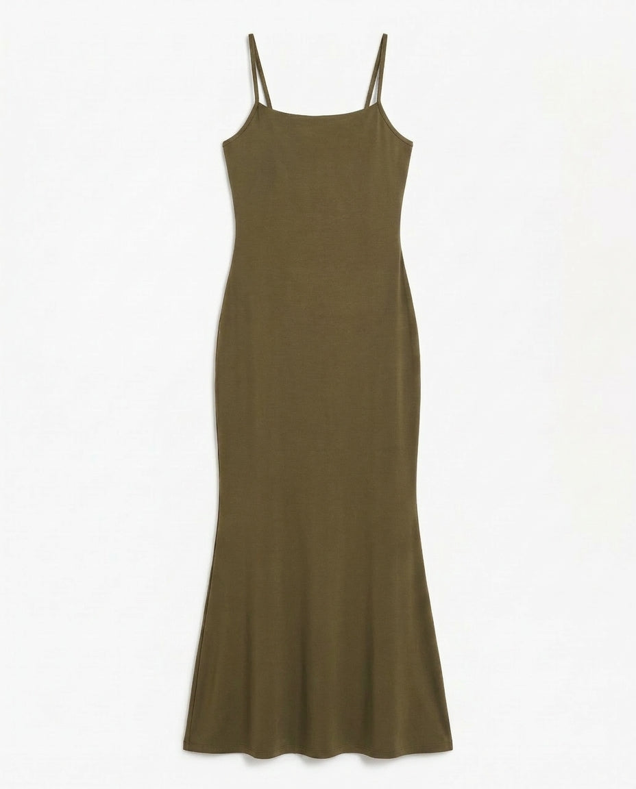 Robe Longue Moulante à Bretelles