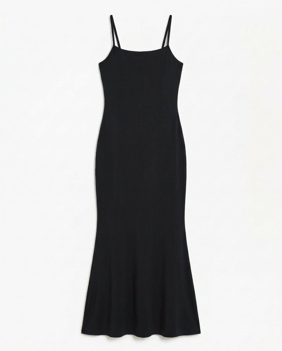 Robe Longue Moulante à Bretelles